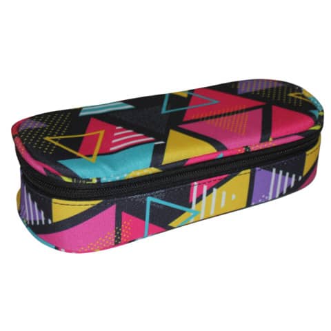 Astuccio ovalino small con cerniera Donau 21x5,5x10,5 cm - motivo geometrico colorato - 322131082